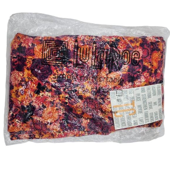 NEW LuLaRoe LLR Orange Floral TC Tall & Curvy Leggings, Simply Comfortable Pants - Picture 1 of 6